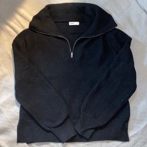Black quarter zip sweater